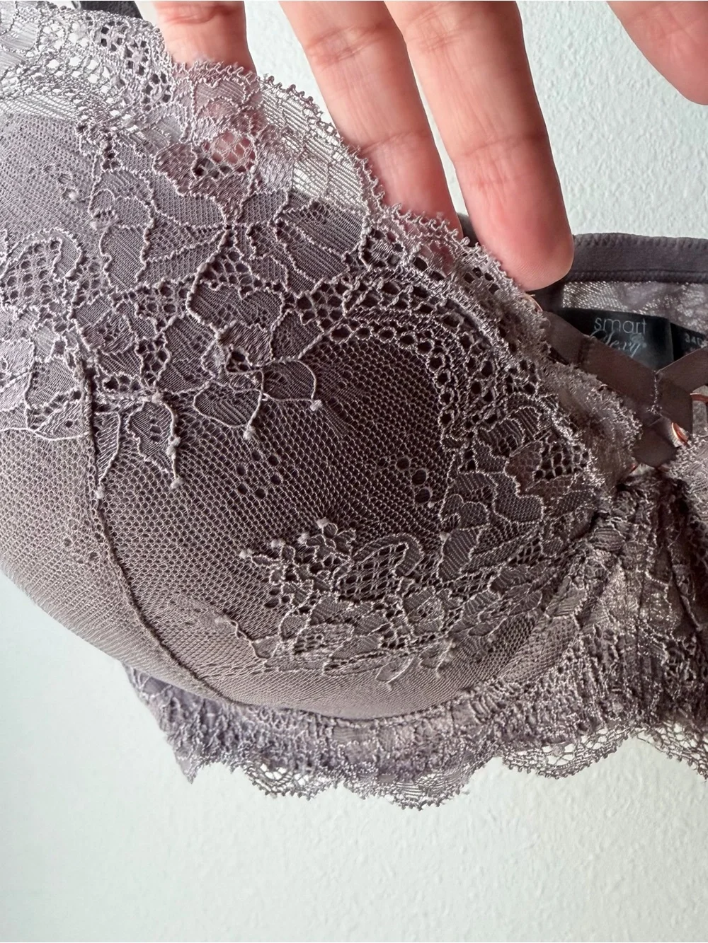 smart & sexy Gray Lace Underwire Bra